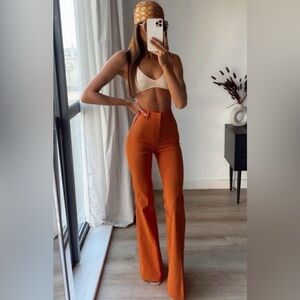 Zara Orange Flared Pants XS